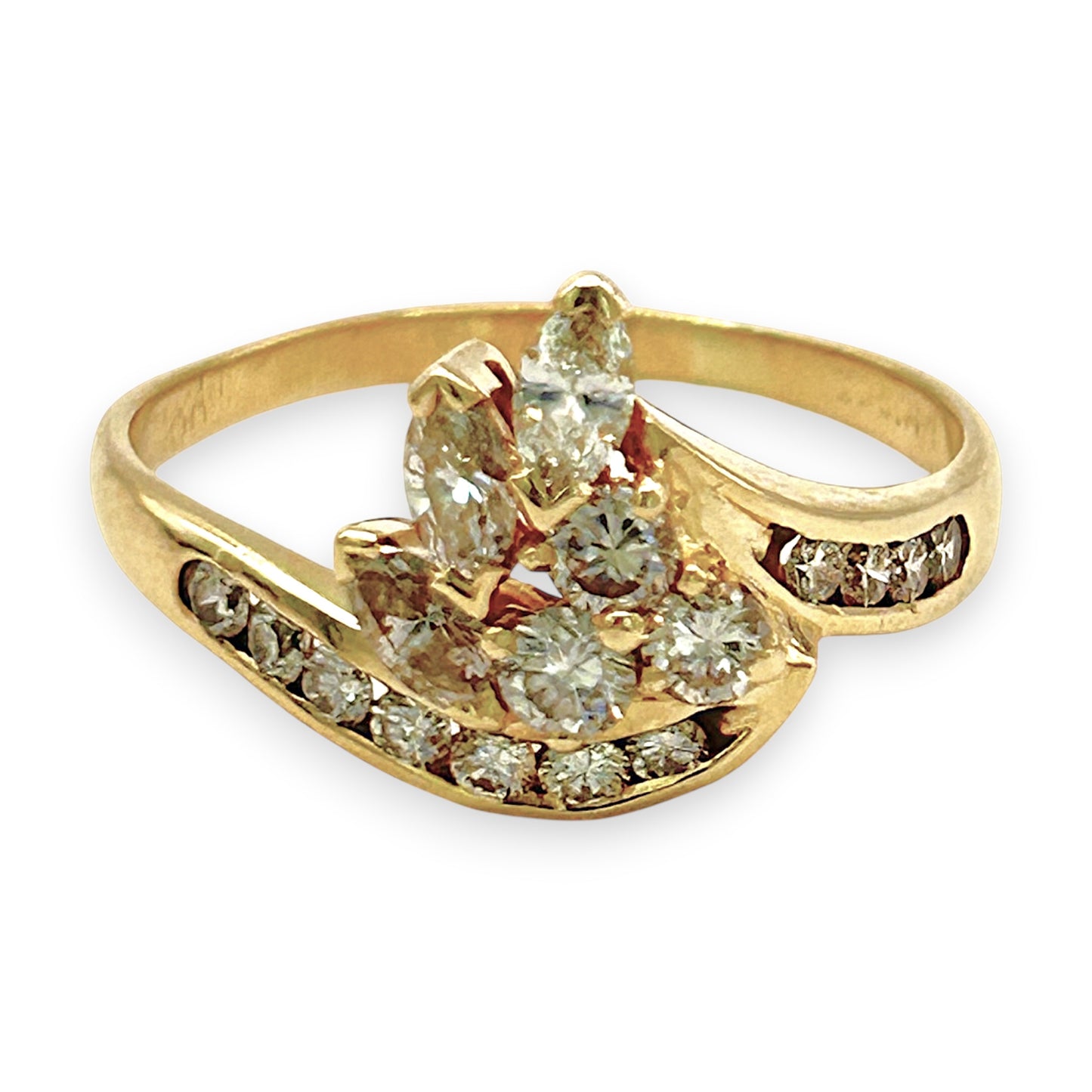 NZGD | 18ct Gold Diamond Dewdrop Pavilion Ring Valuation $4,800