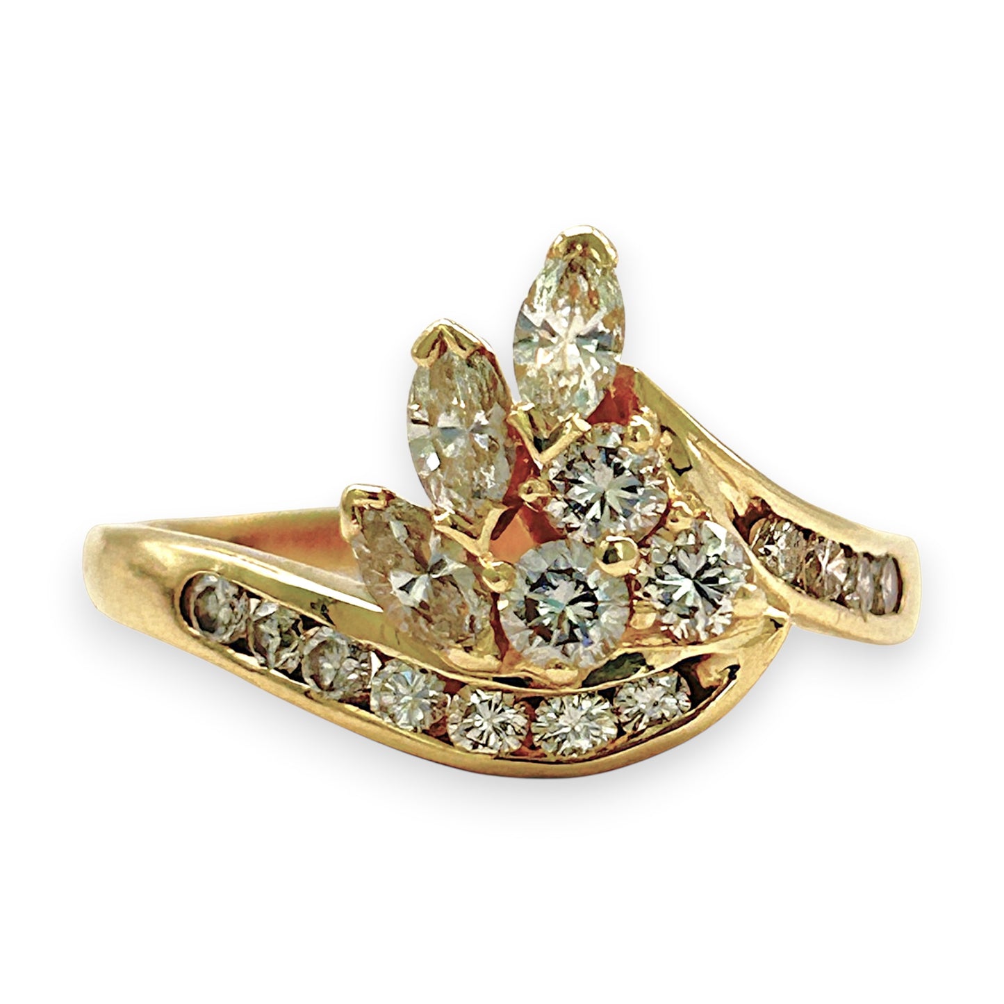 NZGD | 18ct Gold Diamond Dewdrop Pavilion Ring Valuation $4,800