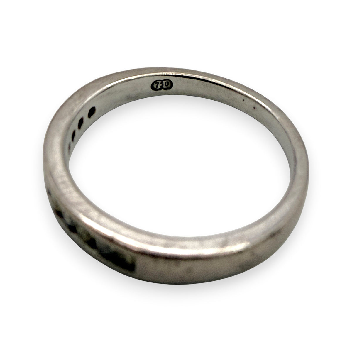 NZGD | 18ct White Gold Aureate Duo‑Diamond Band Ring Size N