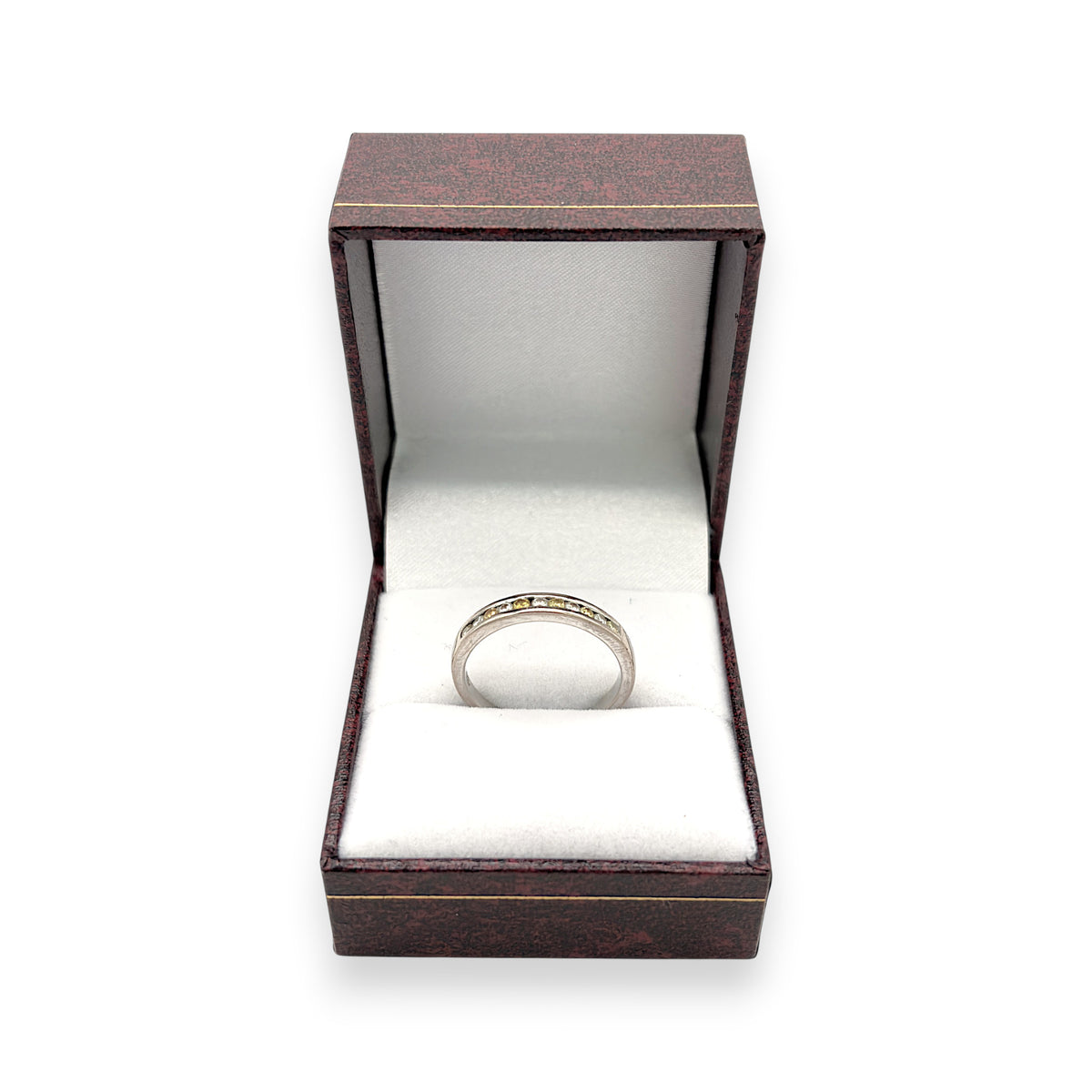 NZGD | 18ct White Gold Aureate Duo‑Diamond Band Ring Size N