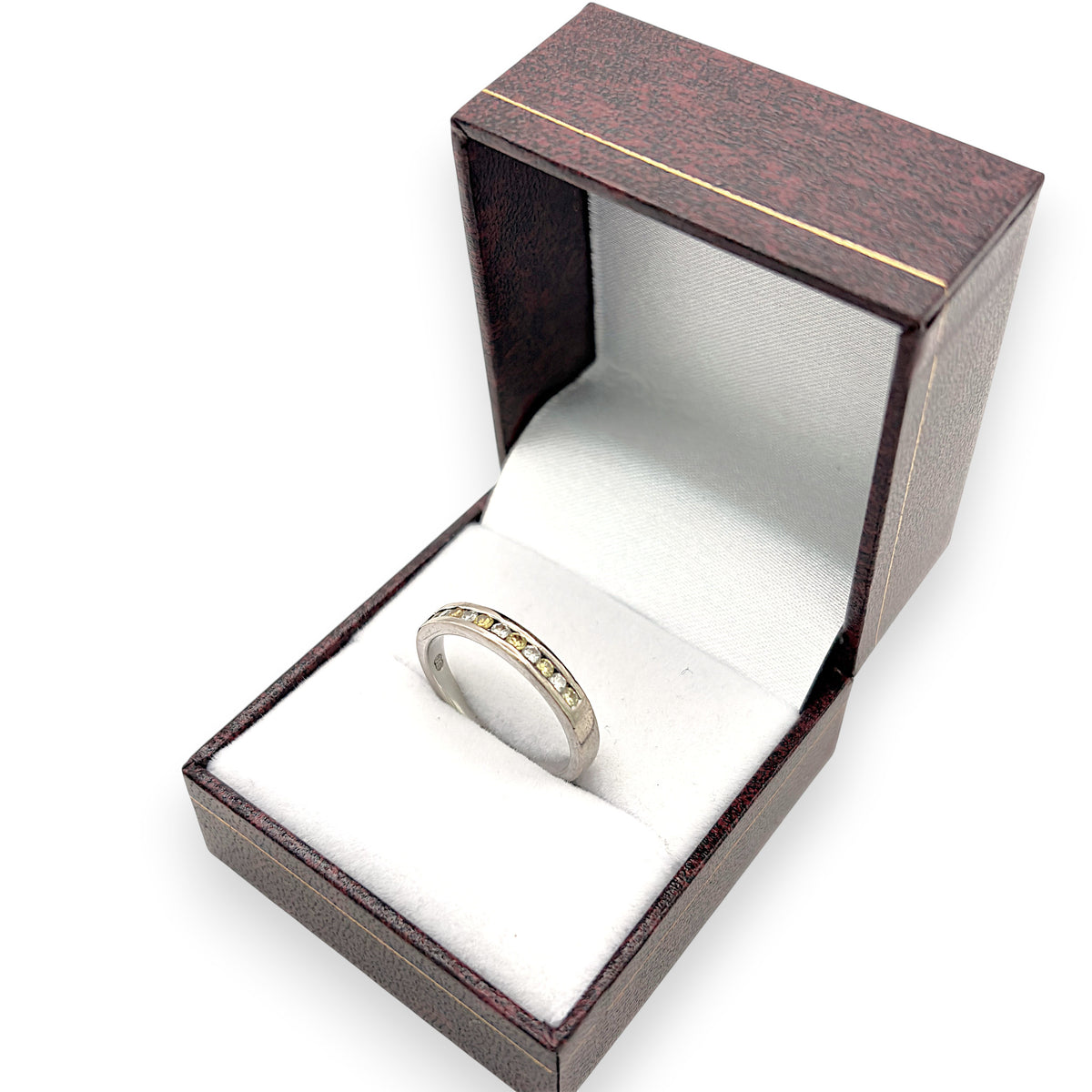NZGD | 18ct White Gold Aureate Duo‑Diamond Band Ring Size N