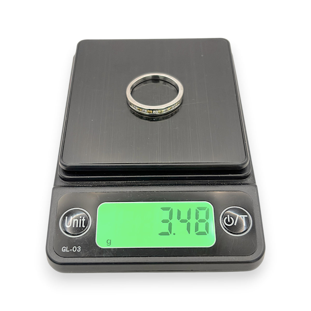 NZGD | 18ct White Gold Aureate Duo‑Diamond Band Ring Size N