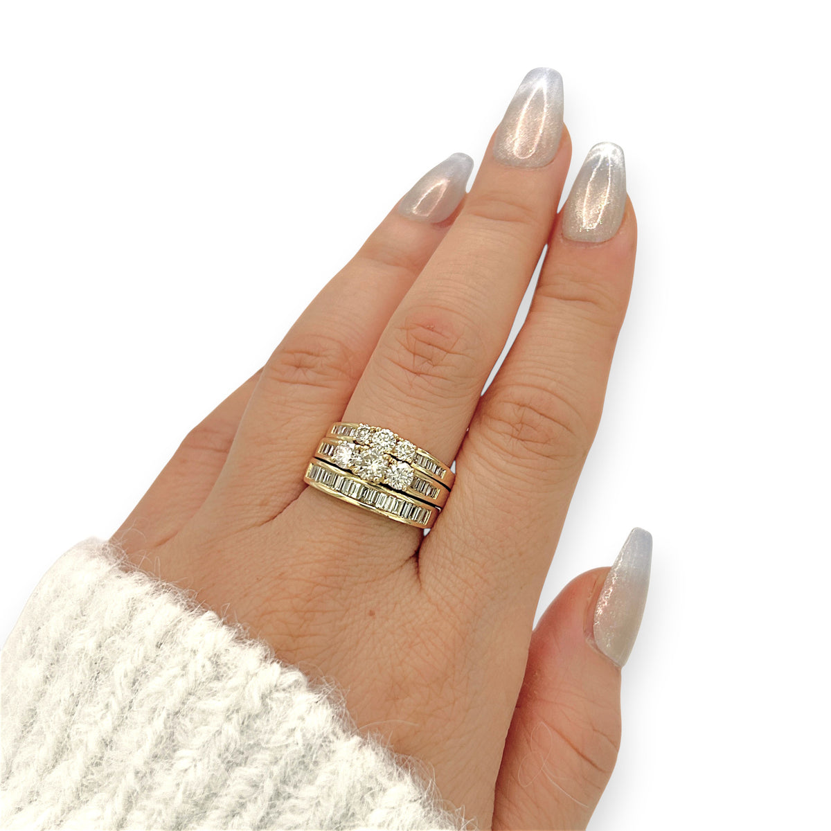 NZGD | 18ct Gold Radiant Trinity Crown Ring Valuation $10,700