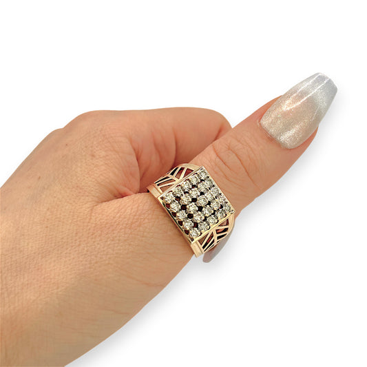 NZGD | 18ct Gold Aurora Edge Spark Ring Valuation $7,200