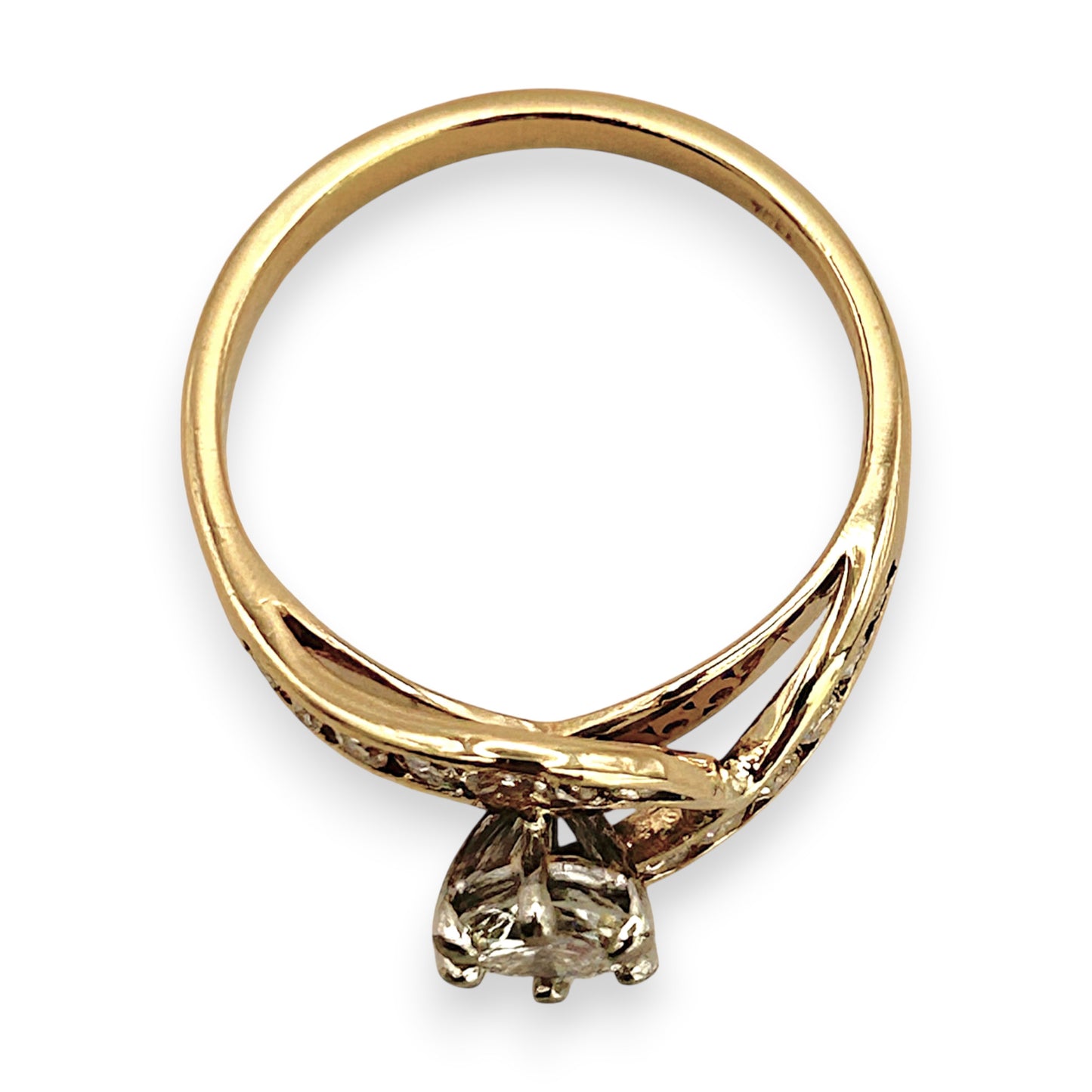NZGD | 18ct Gold Aurora Twist SolitaireRing Valuation $4,400