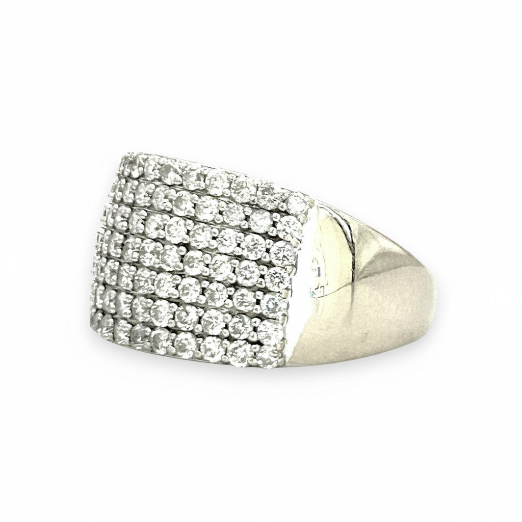 NZGD | 18ct White Gold MHJ Frosted Elegance Halo Ring Valuation $7,000