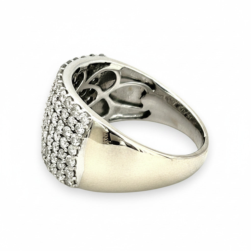 NZGD | 18ct White Gold MHJ Frosted Elegance Halo Ring Valuation $7,000
