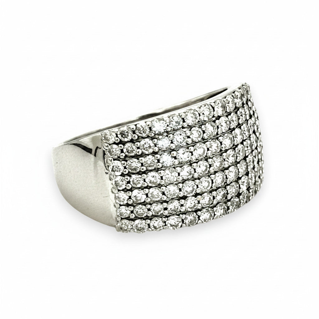 NZGD | 18ct White Gold MHJ Frosted Elegance Halo Ring Valuation $7,000