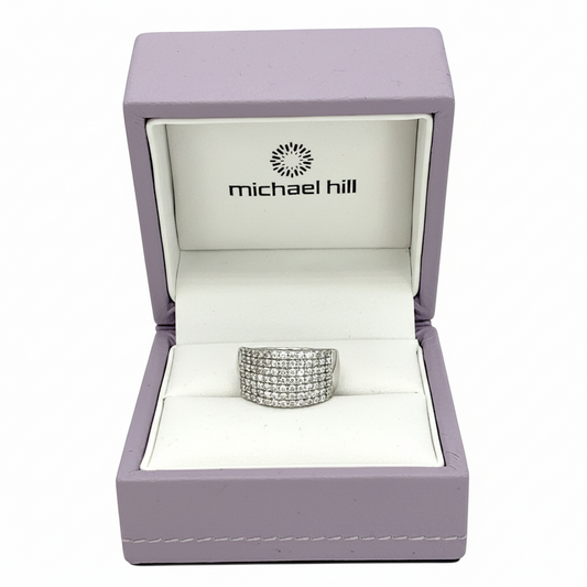 NZGD | 18ct White Gold MHJ Frosted Elegance Halo Ring Valuation $7,000