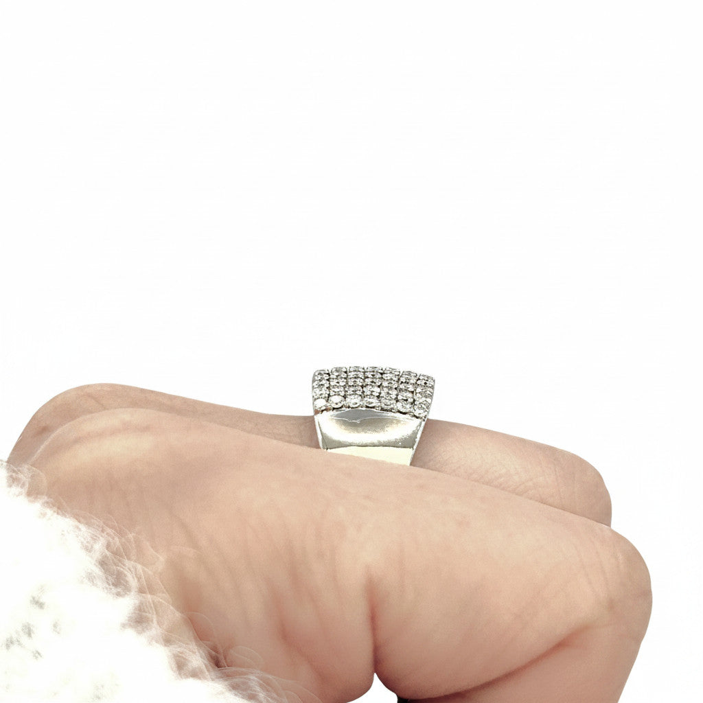 NZGD | 18ct White Gold MHJ Frosted Elegance Halo Ring Valuation $7,000