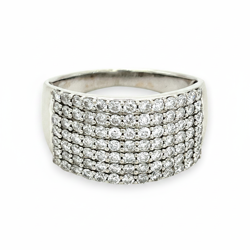 NZGD | 18ct White Gold MHJ Frosted Elegance Halo Ring Valuation $7,000