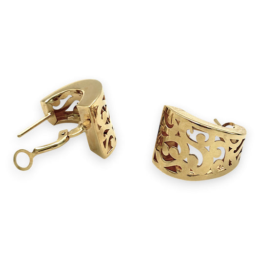 BRAND NEW | 18ct Gold Aurora Filigree Crest Earrings