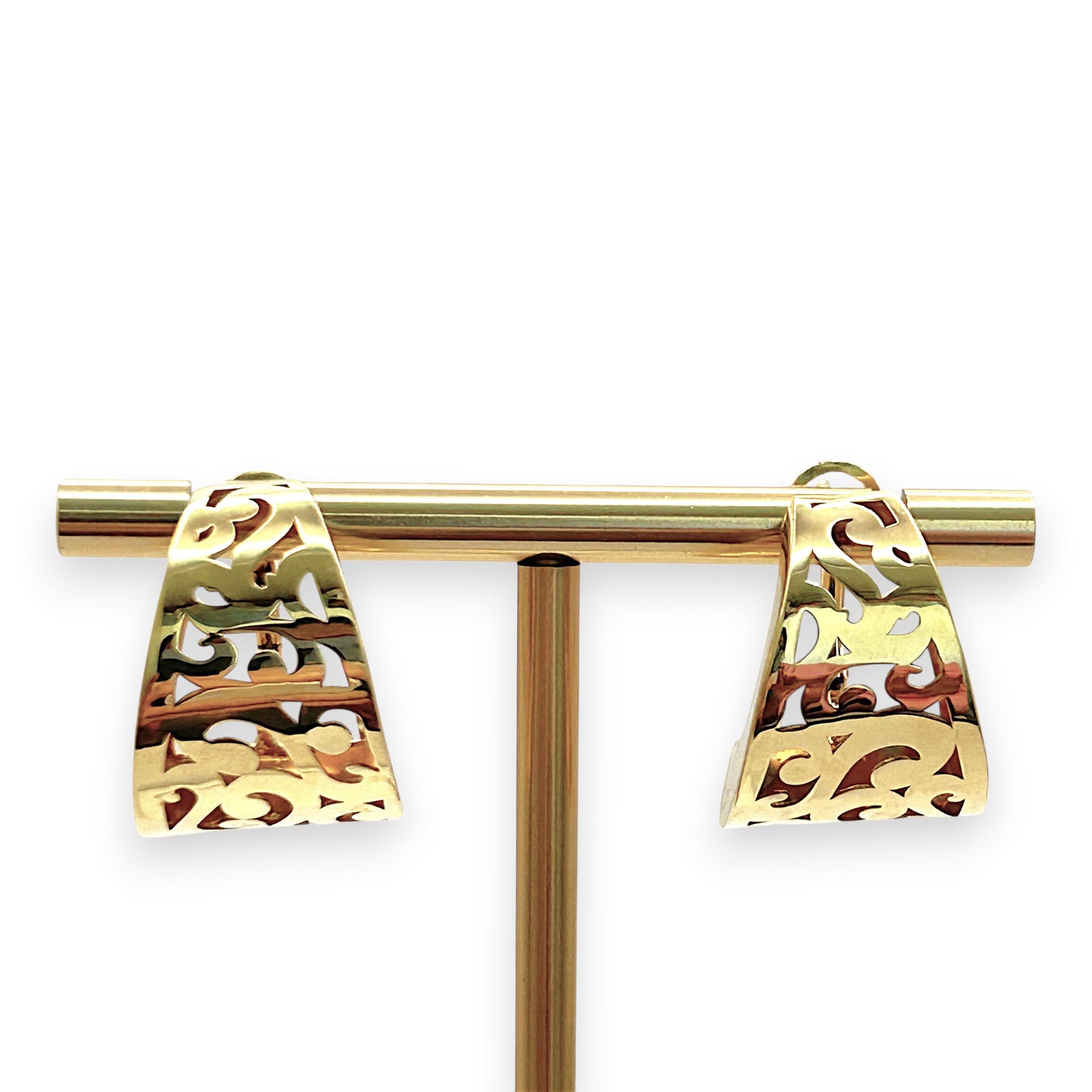 BRAND NEW | 18ct Gold Aurora Filigree Crest Earrings