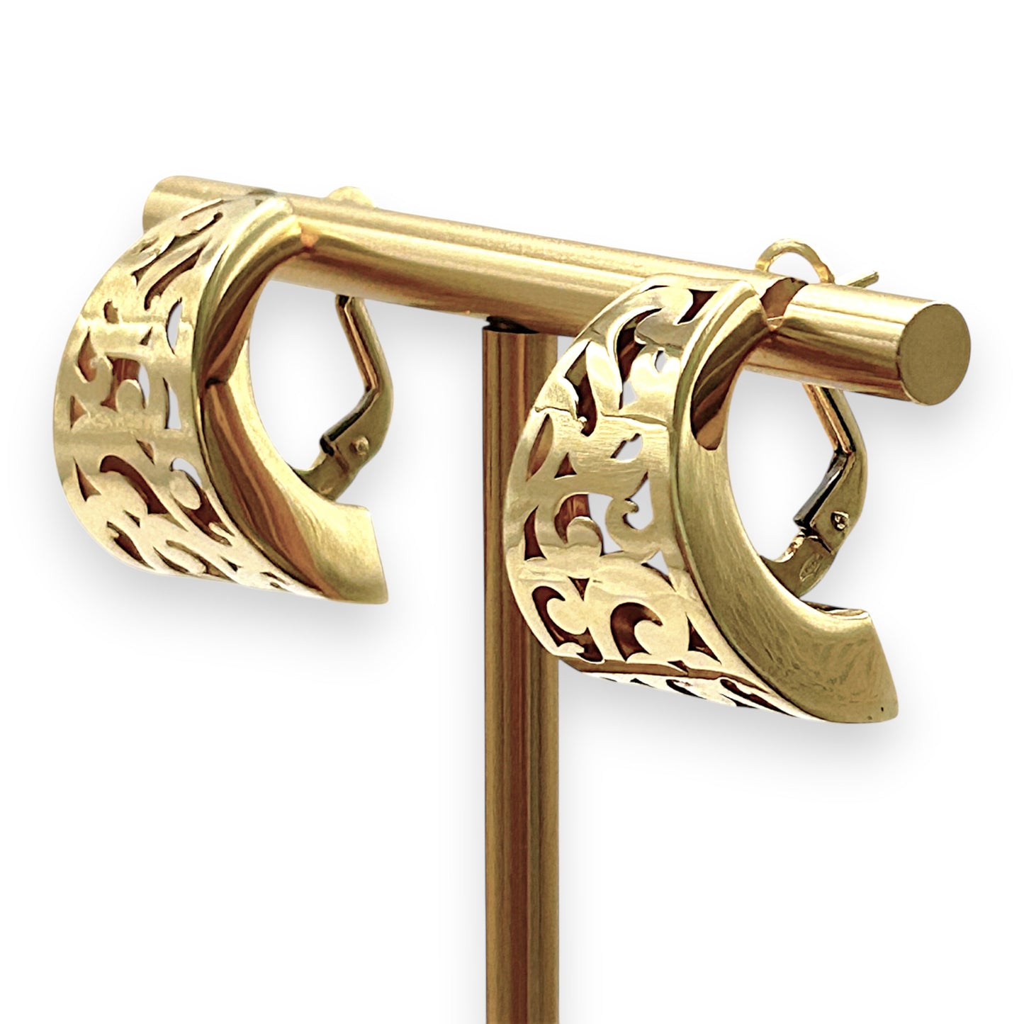 BRAND NEW | 18ct Gold Aurora Filigree Crest Earrings