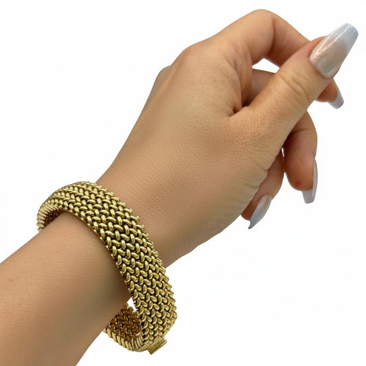 NZGD | 14ct Gold Radiant Woven Glow Bracelet 19cm