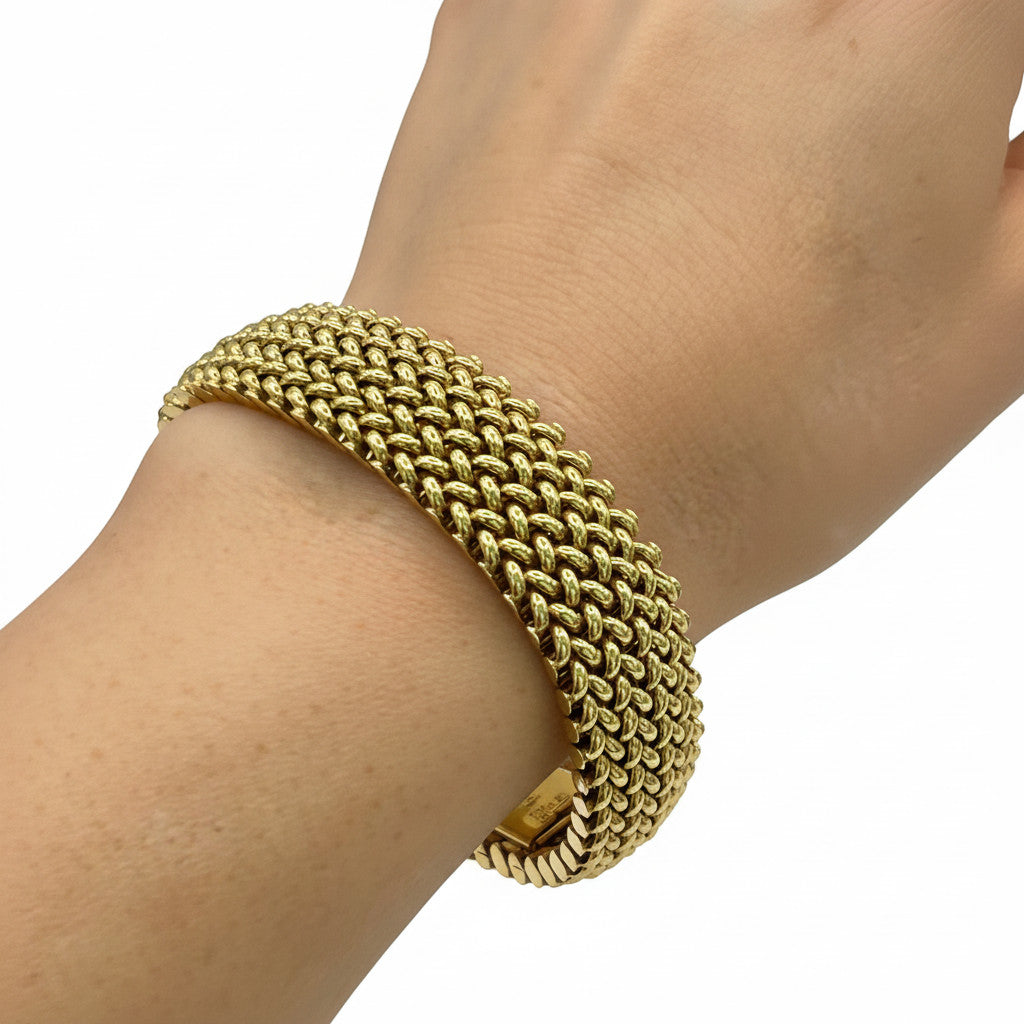 NZGD | 14ct Gold Radiant Woven Glow Bracelet 19cm