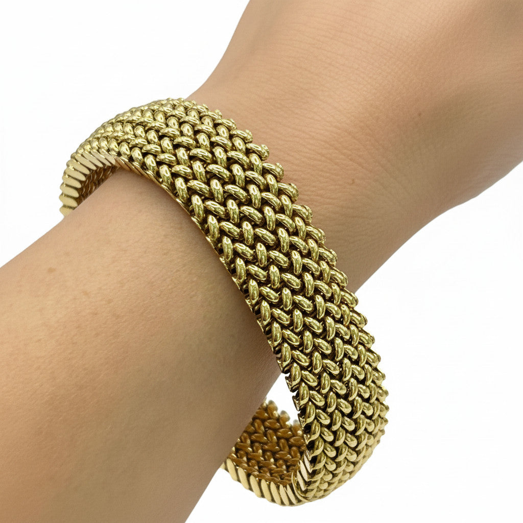 NZGD | 14ct Gold Radiant Woven Glow Bracelet 19cm