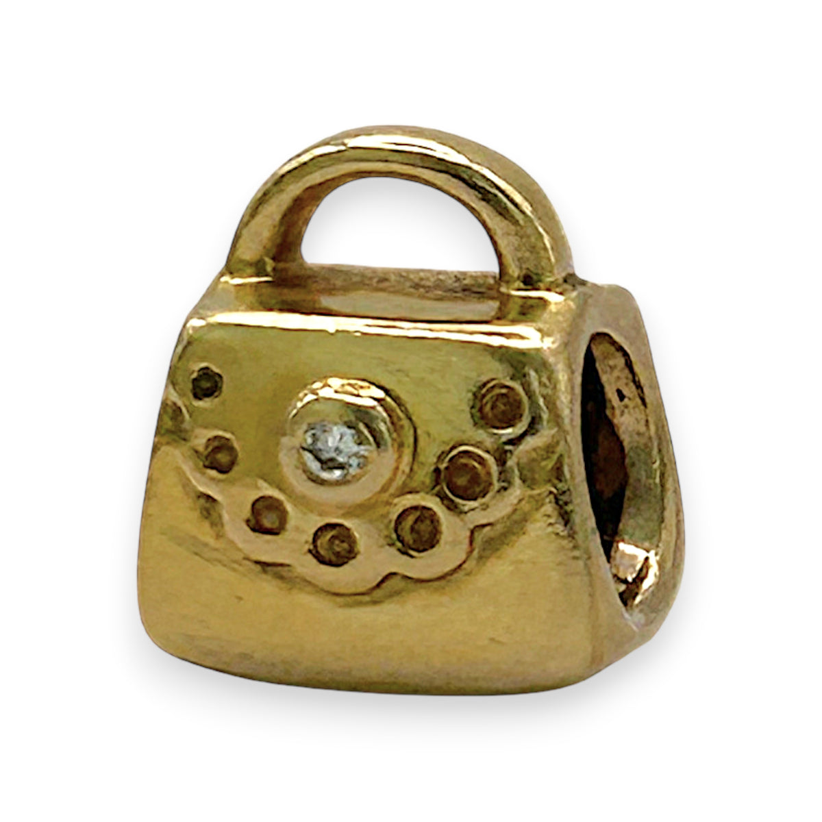 NZGD | 14ct Gold PANDORA charm - Purse with Natural Diamond