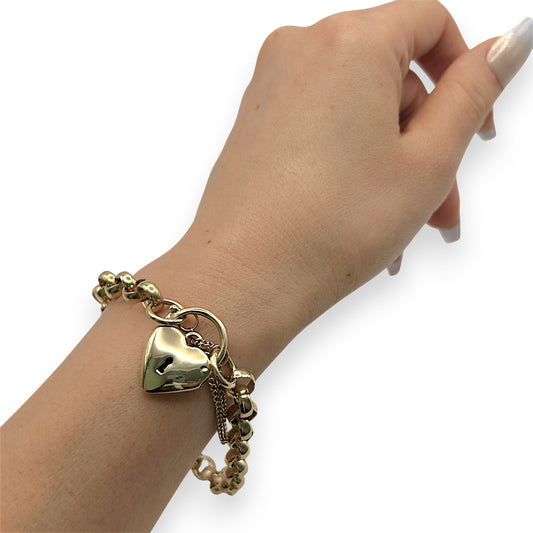 NZGD | 9ct Gold Classic Love Lock Bracelet Valuation $6,000