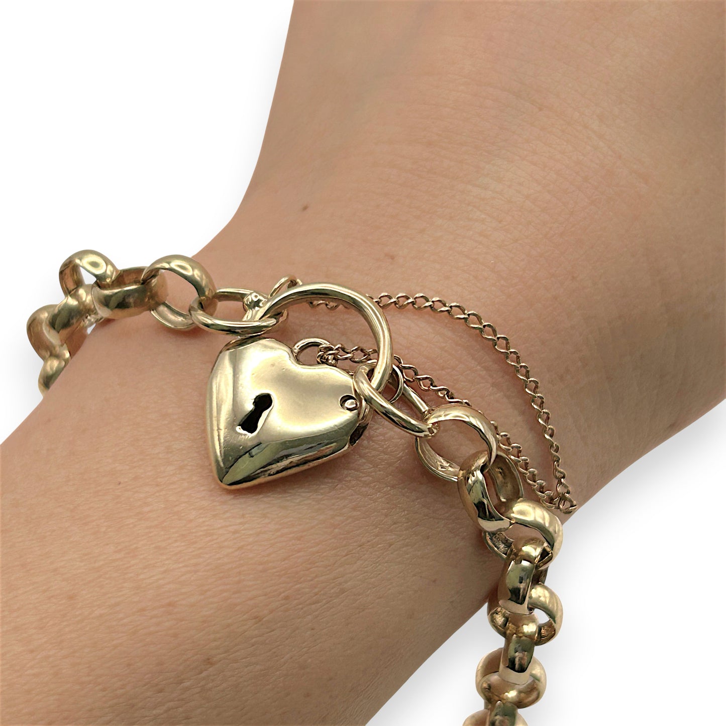 NZGD | 9ct Gold Classic Love Lock Bracelet Valuation $6,000