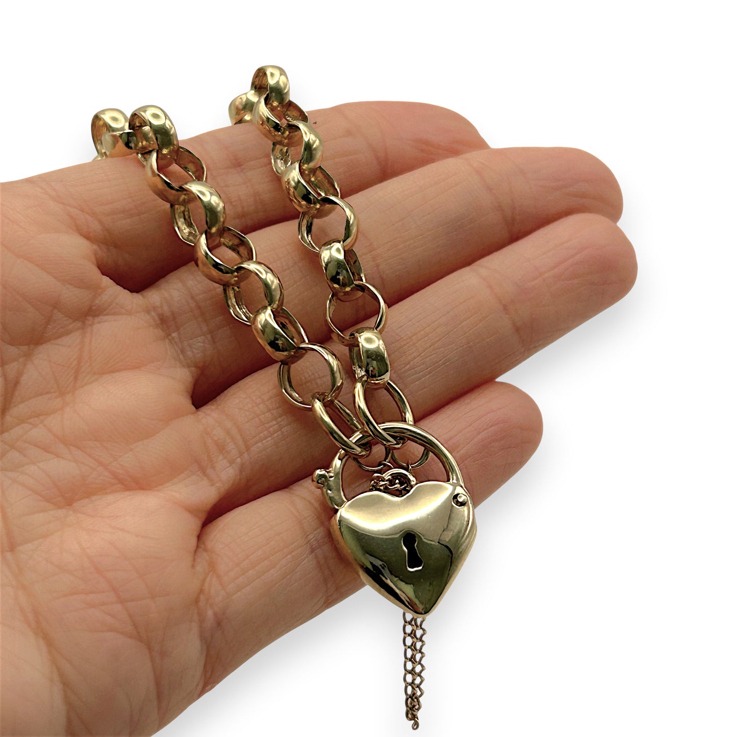 NZGD | 9ct Gold Classic Love Lock Bracelet Valuation $6,000