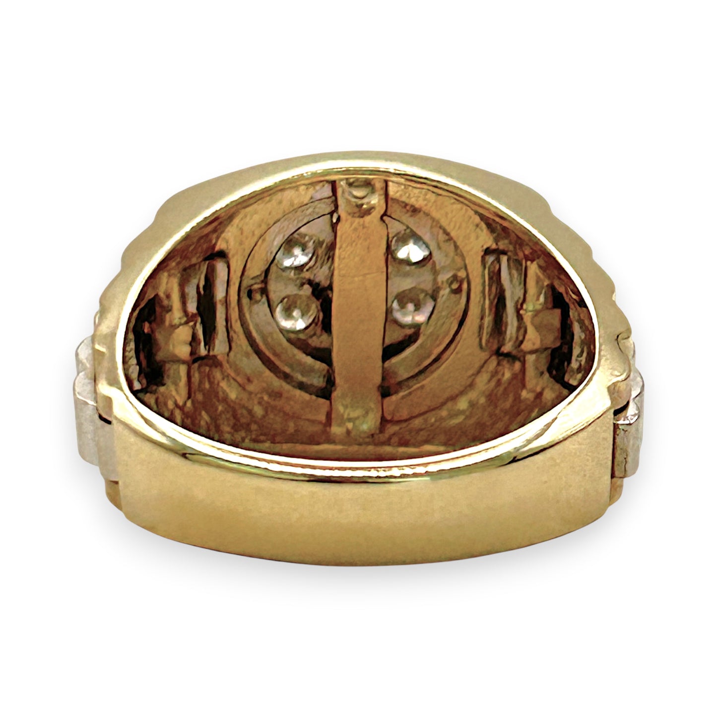 NZGD | 14ct Y/W Gold Regal Watchline Halo Ring Valuation $8,300