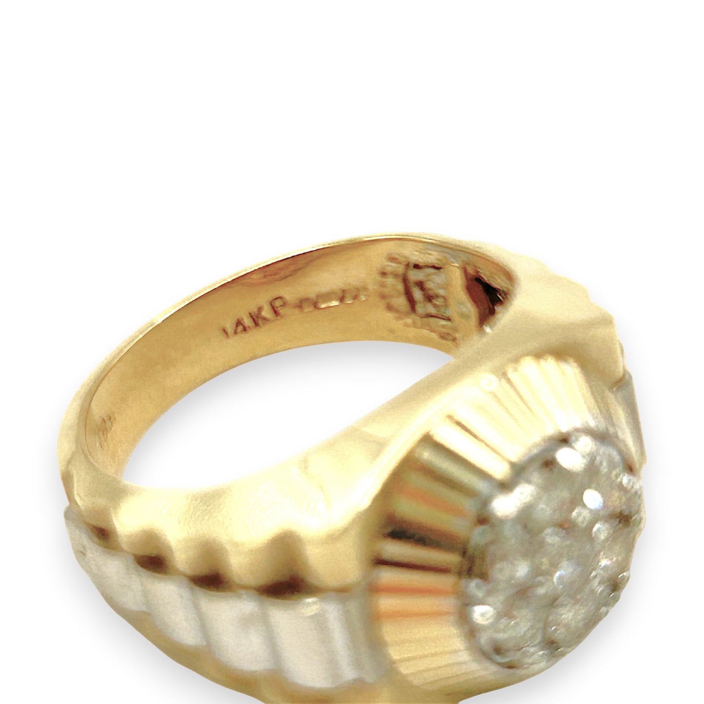 NZGD | 14ct Y/W Gold Regal Watchline Halo Ring Valuation $8,300