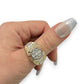 NZGD | 14ct Y/W Gold Regal Watchline Halo Ring Valuation $8,300