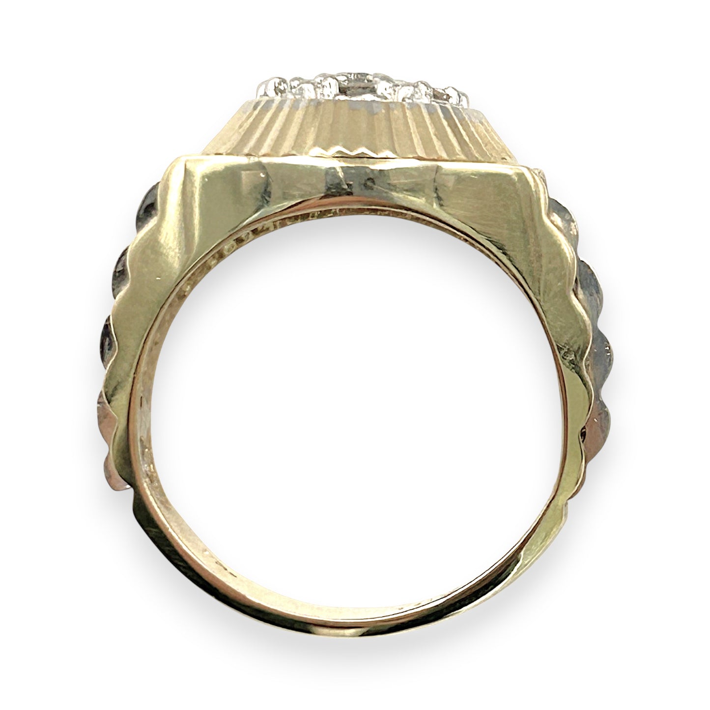 NZGD | 14ct Y/W Gold Regal Watchline Halo Ring Valuation $8,300