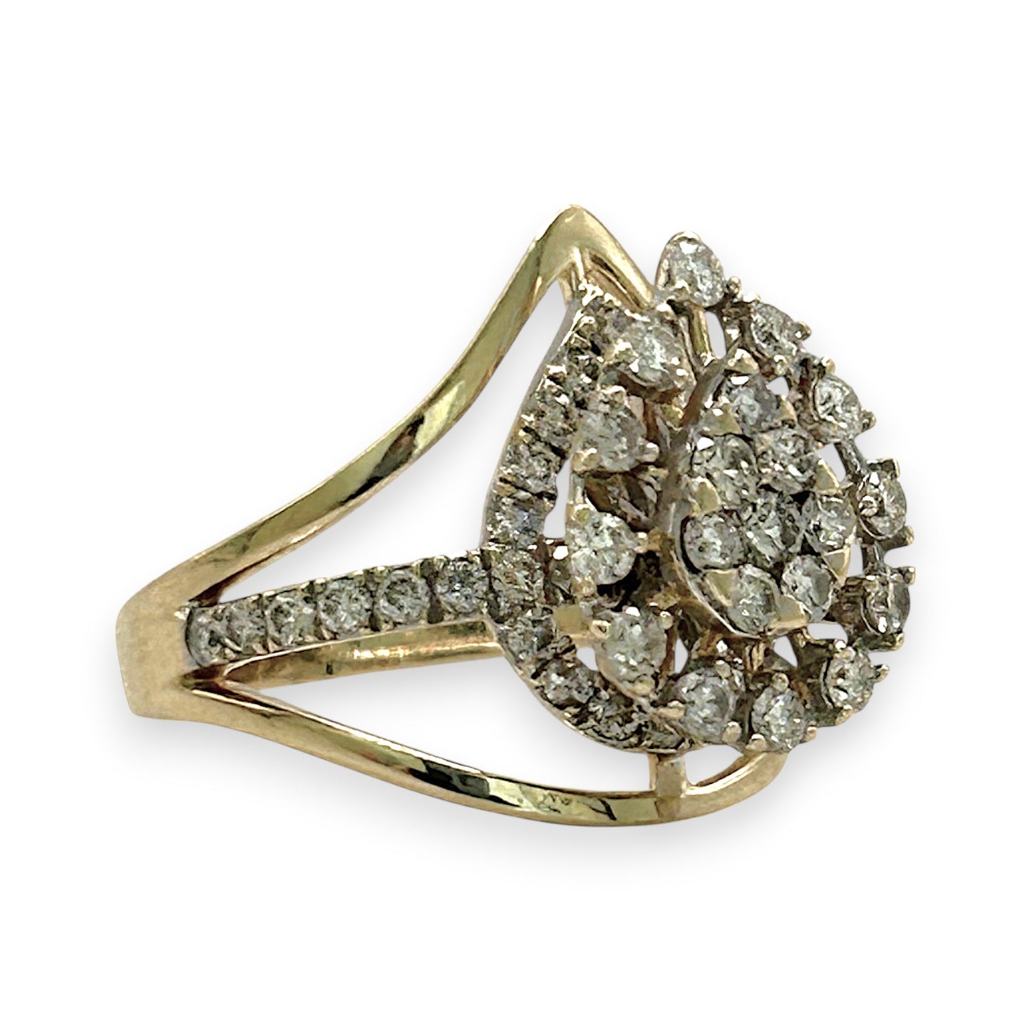 NZGD | 14ct Gold  Eternal Dewdrop Crown Ring Valuation $3,850