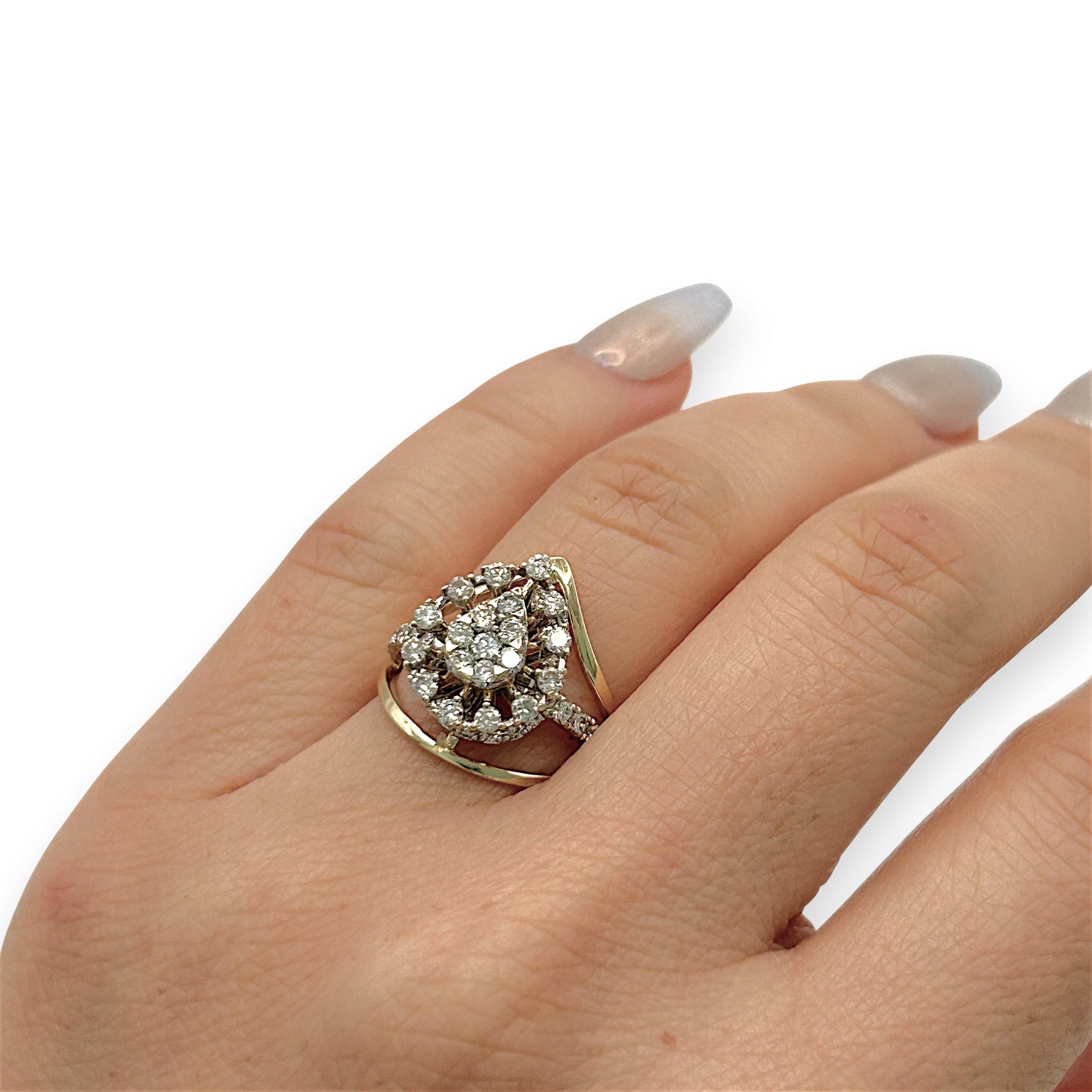 NZGD | 14ct Gold  Eternal Dewdrop Crown Ring Valuation $3,850