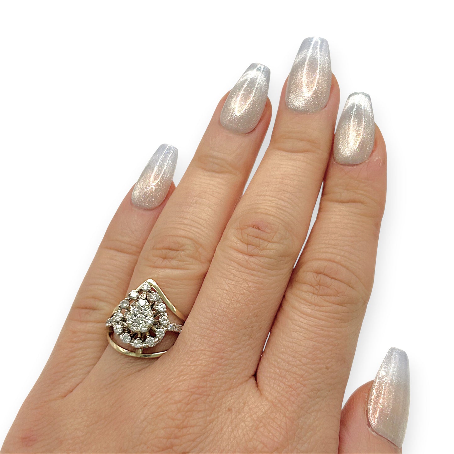 NZGD | 14ct Gold  Eternal Dewdrop Crown Ring Valuation $3,850