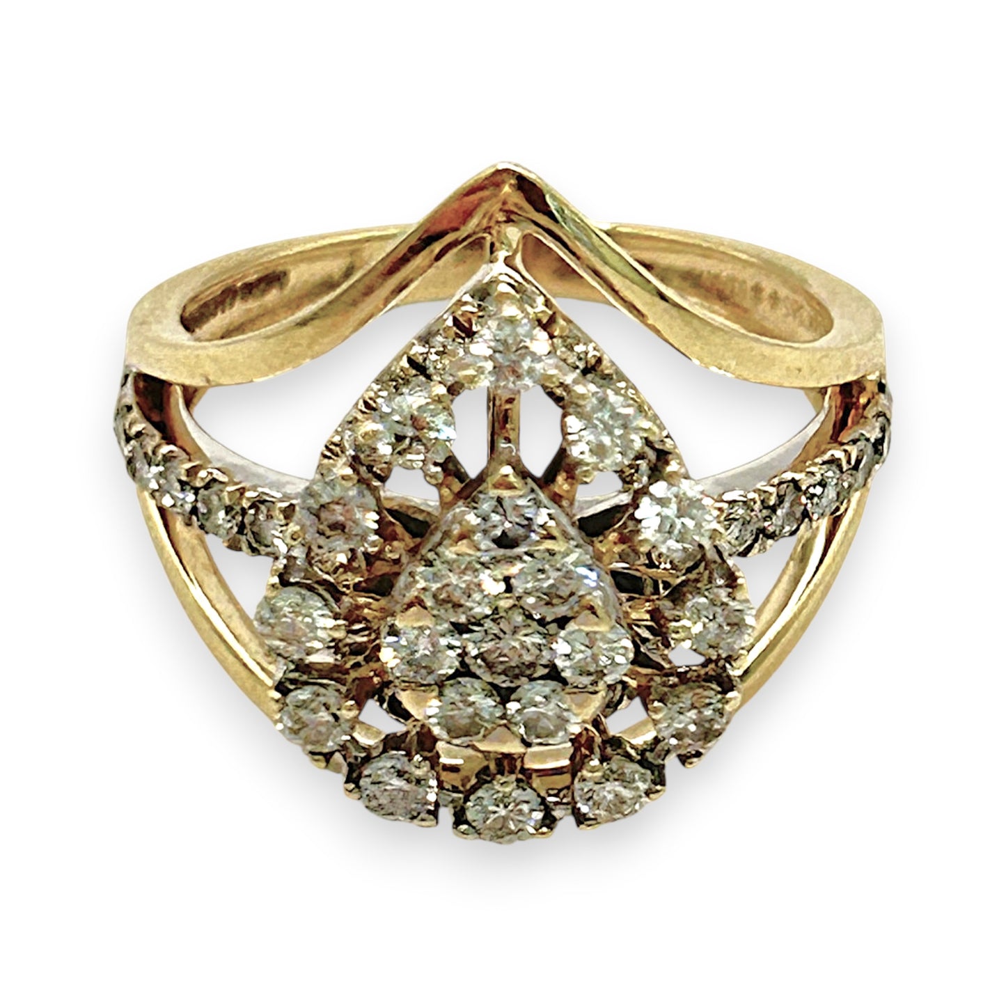 NZGD | 14ct Gold  Eternal Dewdrop Crown Ring Valuation $3,850