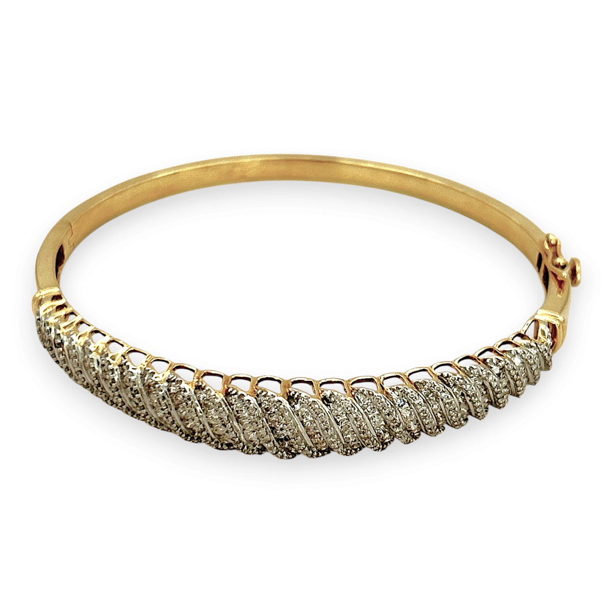 NZGD | 14ct Gold Celestial Diamond Bangle TDW 2.0ct Valuation $13,500