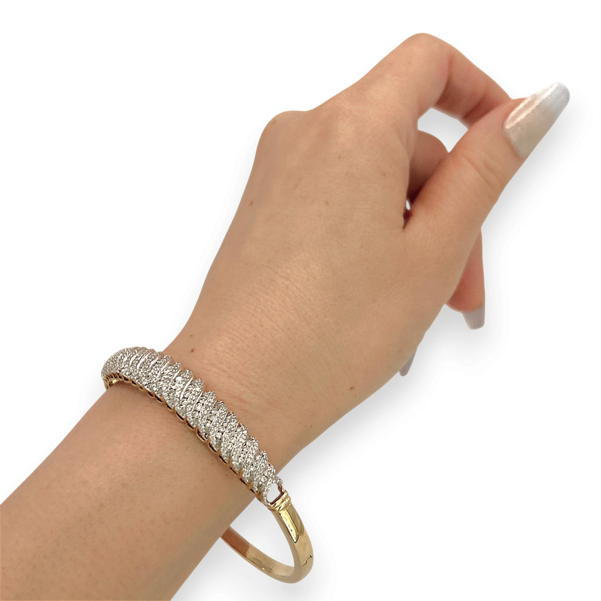 NZGD | 14ct Gold Celestial Diamond Bangle TDW 2.0ct Valuation $13,500