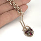 NZGD | 9ct Gold Vintage Ruby Heartlock Belcher Bracelet 20cm