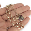 NZGD | 9ct Gold Vintage Ruby Heartlock Belcher Bracelet 20cm