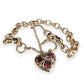 NZGD | 9ct Gold Vintage Ruby Heartlock Belcher Bracelet 20cm