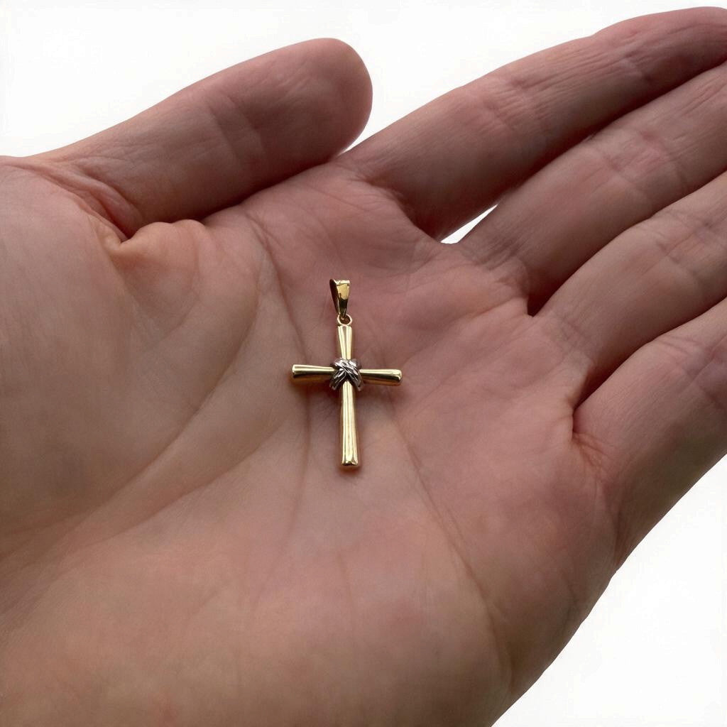NZGD | 9ct Gold Covenant Twist Cross Pendant 26.8mm