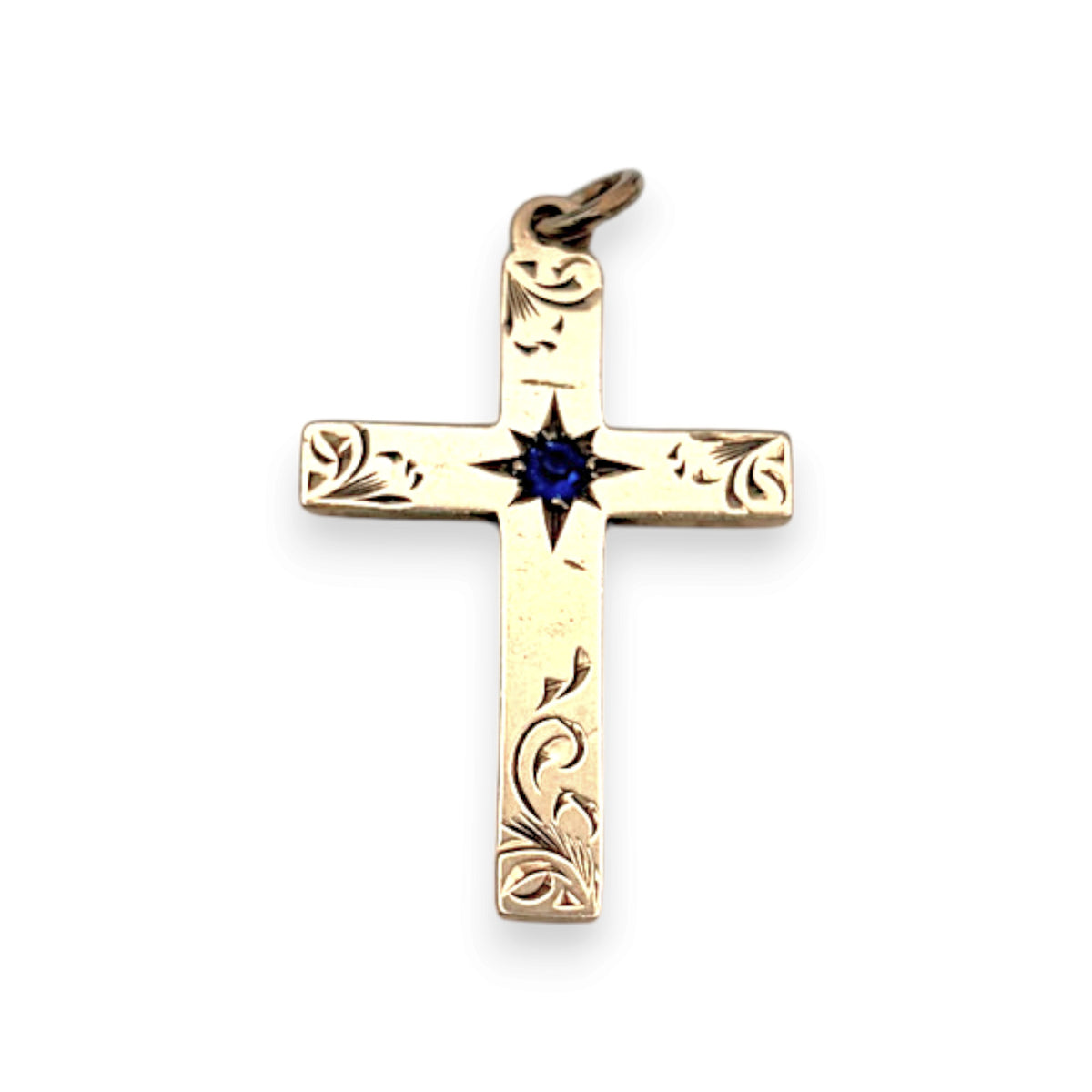 NZGD | 9ct Gold Vintage Guiding Star Cross Pendant 29.0mm