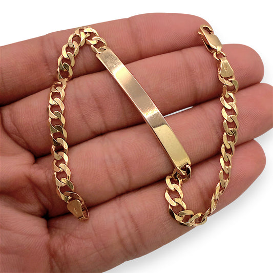 NZGD | 9ct Gold UNOAERRE Horizon ID Bar Bracelet 19cm