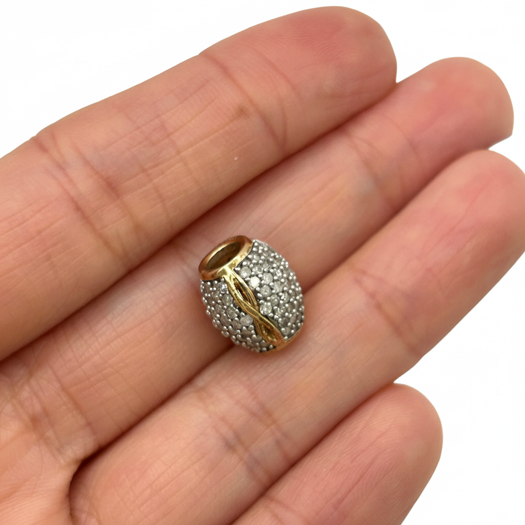 NZGD | 10ct Gold Emma & Roe Radiant Flow Charm With Natural Diamonds 1.00ct.