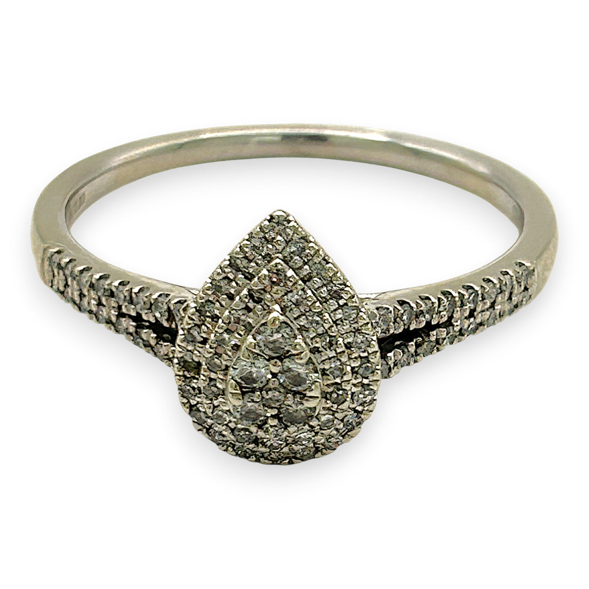 NZGD | 10ct Gold Teardrop Cluster Royale Ring Size U