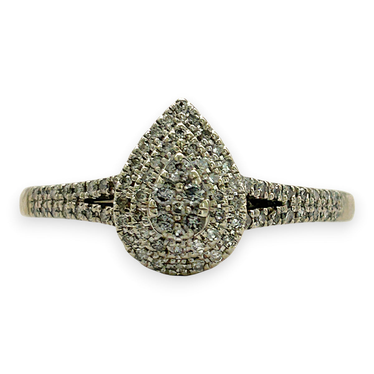 NZGD | 10ct Gold Teardrop Cluster Royale Ring Size U