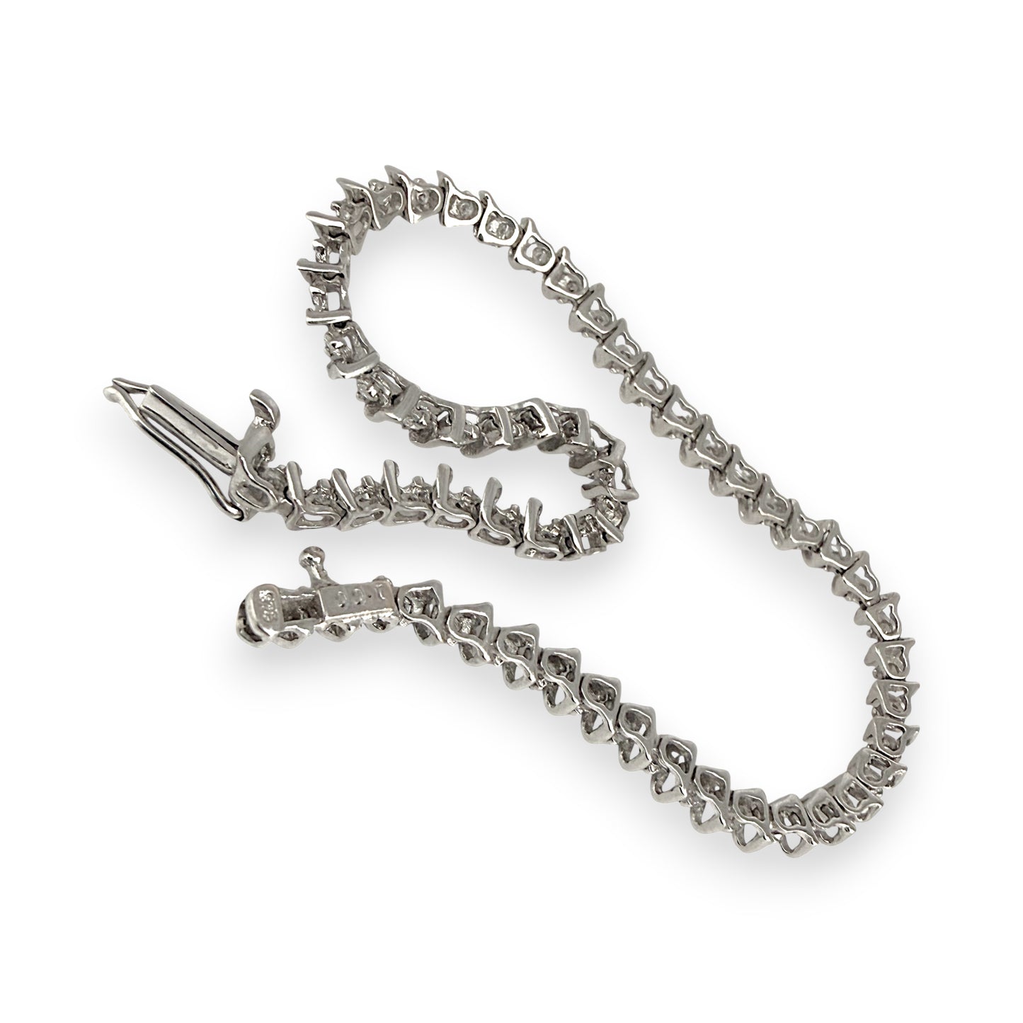 NZGD | 9ct White Gold Luminous Grace Tennis Bracelet 19cm