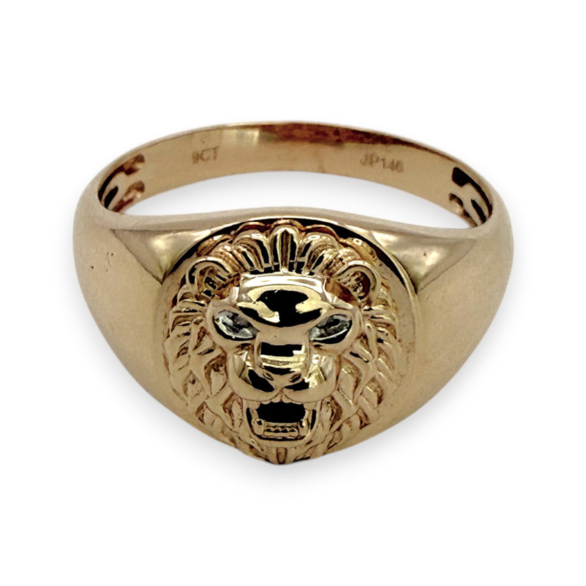 NZGD | 9ct Gold PROUDS Lion Head Signet Ring Size Y ½