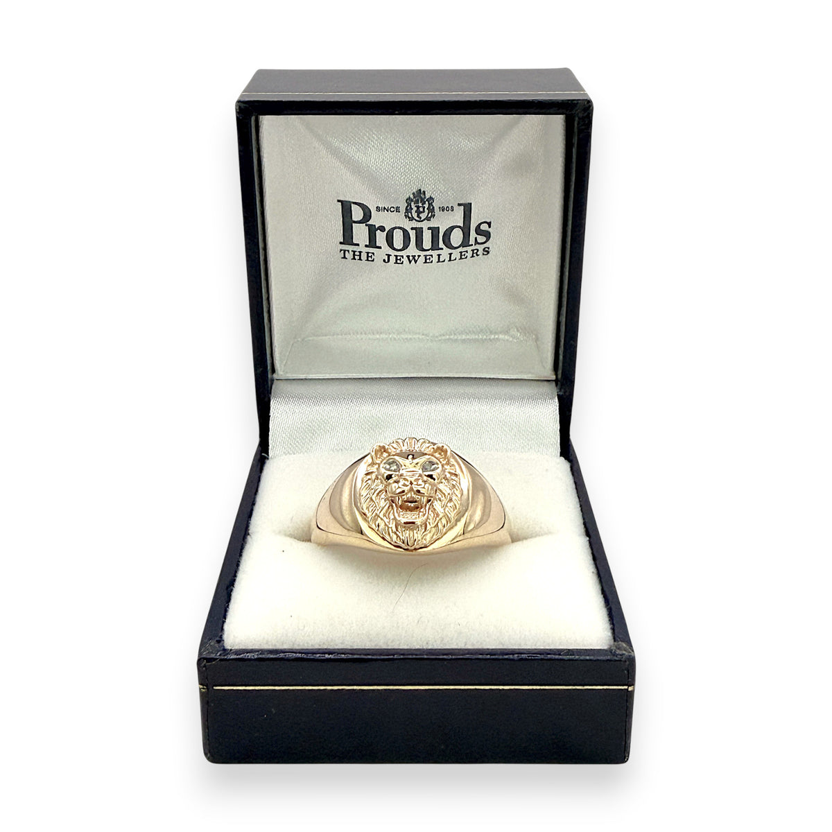 NZGD | 9ct Gold PROUDS Lion Head Signet Ring Size Y ½
