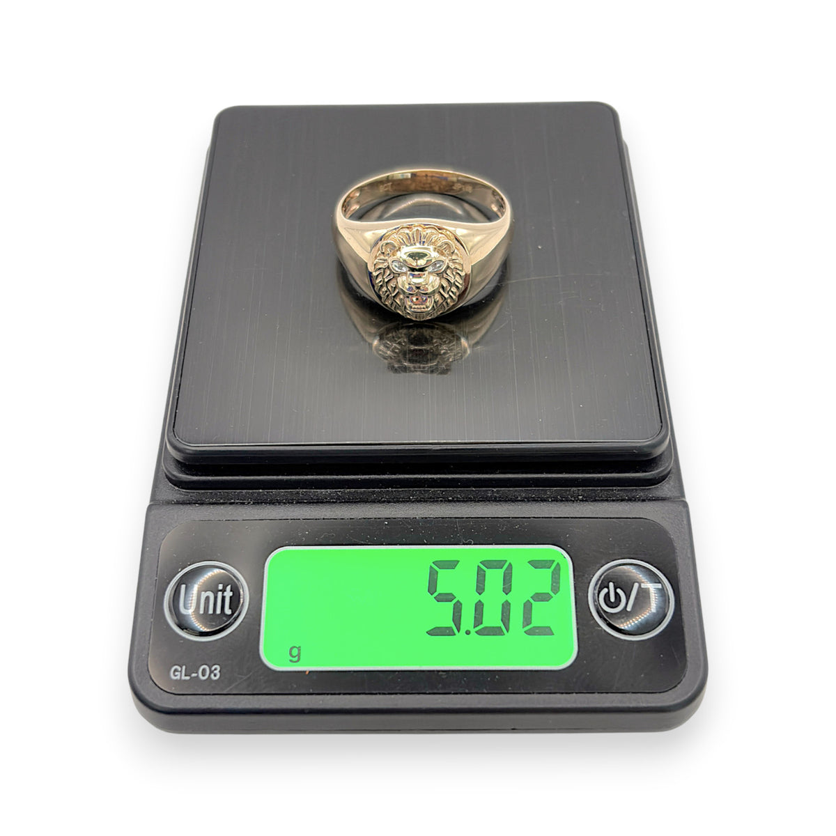 NZGD | 9ct Gold PROUDS Lion Head Signet Ring Size Y ½