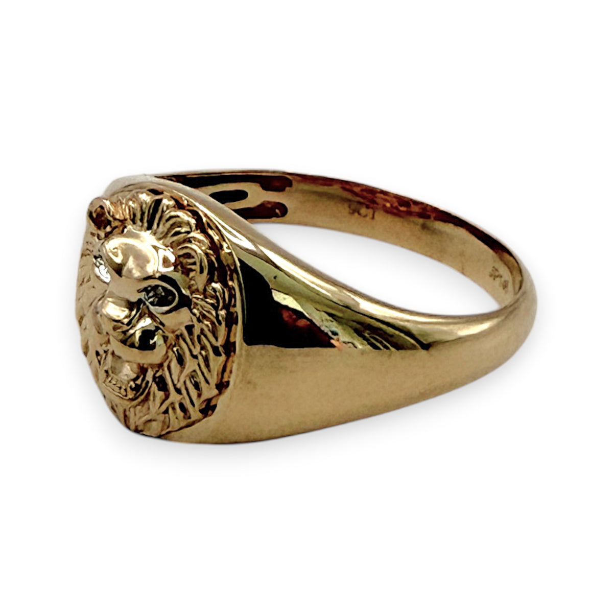 NZGD | 9ct Gold PROUDS Lion Head Signet Ring Size Y ½