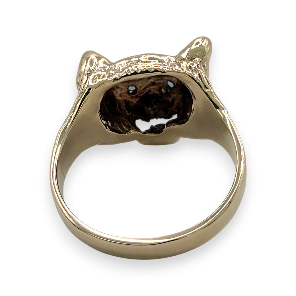 NZGD | 9ct Gold Panther Head Ring Artisan Finish Size T ½
